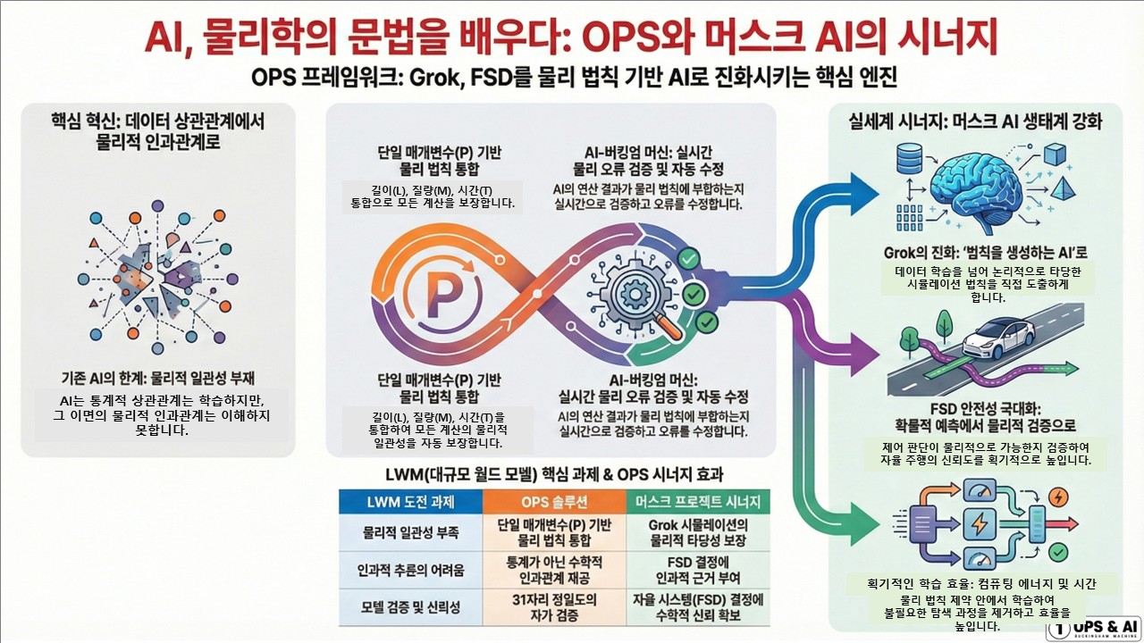 AI, 물리학의 문법을 배우다: OPS와 머스크 AI의 시너지